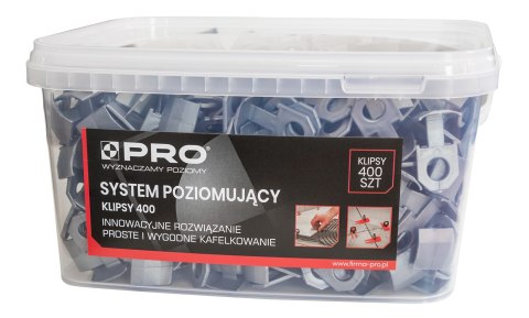 SYSTEM POZIOMUJĄCY - SZEROKOŚĆ FUGI 1MM - KLIPSY 400 SZT