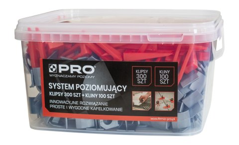 SYSTEM POZIOMUJĄCY - SZEROKOŚĆ FUGI 1MM - KLIPSY/KLINY 300/100 SZT