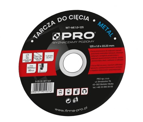 TARCZA DO METALU 125 x 2.5 x 22.23 WT-ME2.5-125