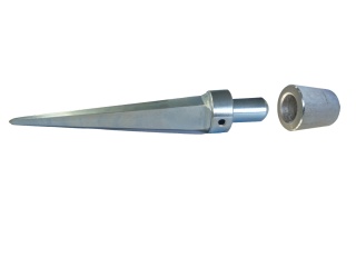 Klin niwelacyjny do niwelacji precyzyjnej z osłoną trzpienia, nasadką (stalowy, ocynkowany)