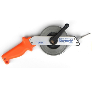 TAŚMA Richter 30 m, stalowa biała z rozbiegówką
